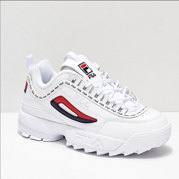 red white and blue fila shoes